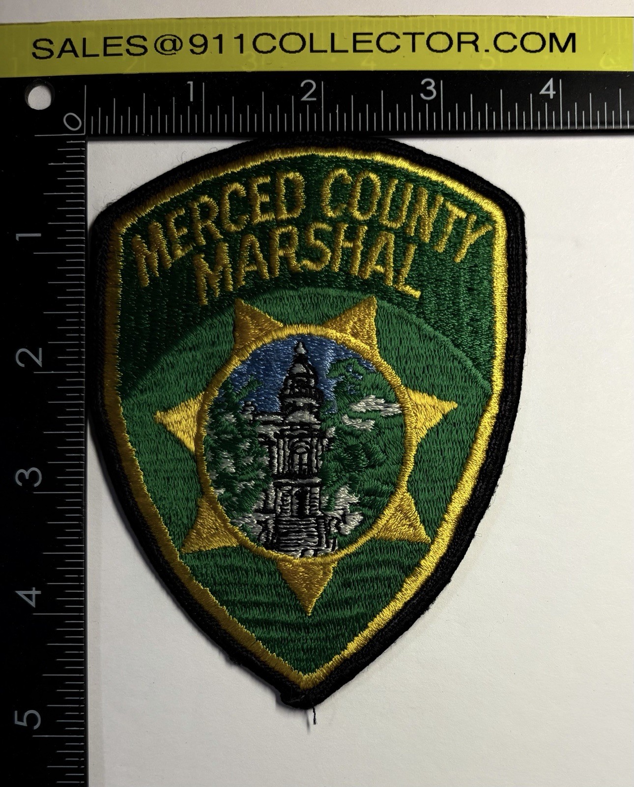 VINTAGE DEFUNCT CALIFORNIA MERCED COUNTY MARSHAL PATCH #D41