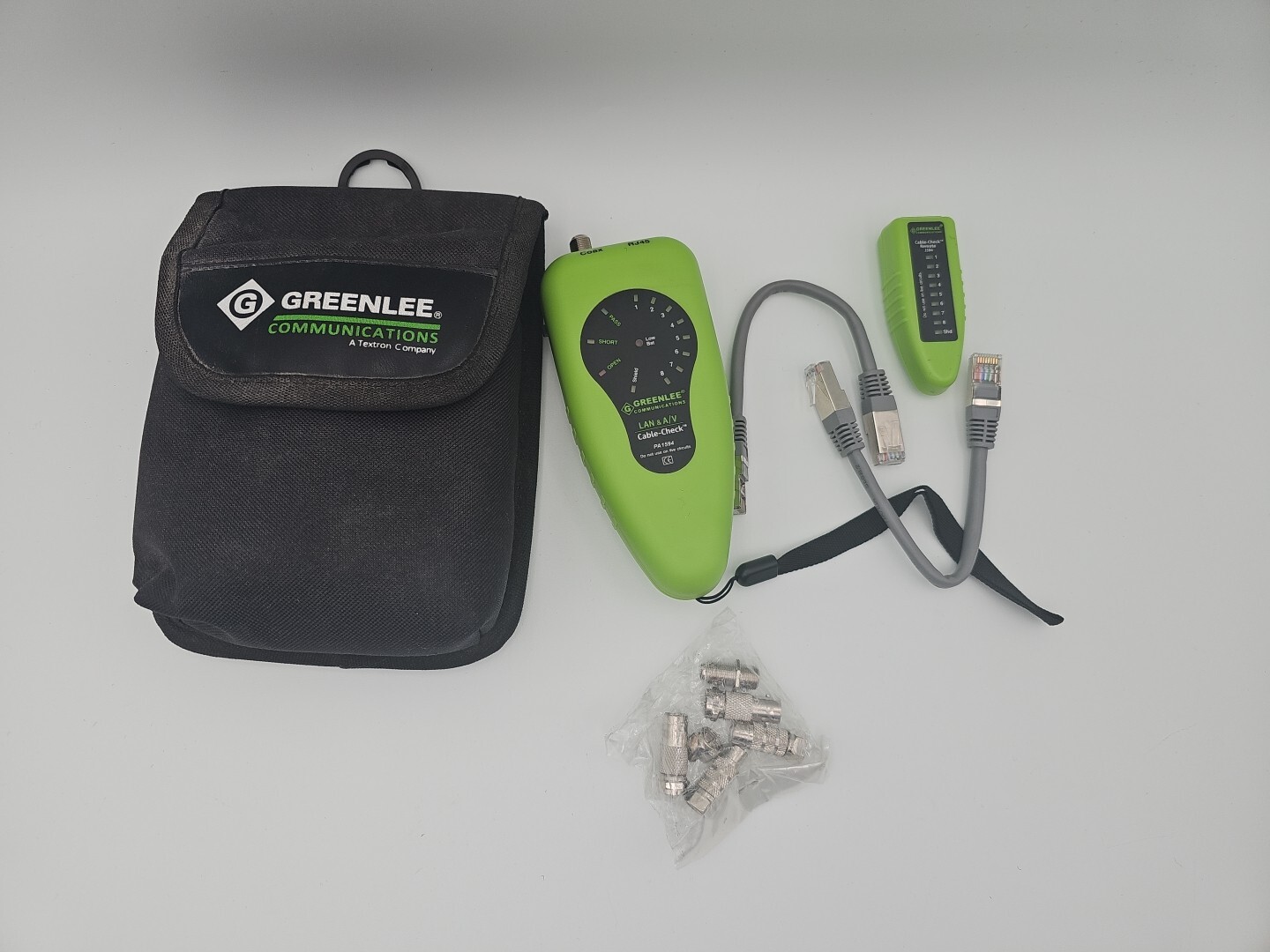 GREENLEE PA1594 LAN AND A/V CABLE-CHECK TOOL w/ Pouch