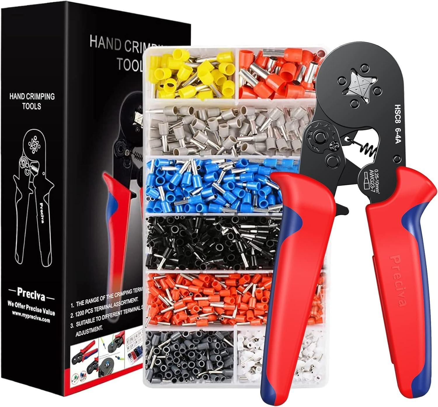 Professional Wire Crimping Tool Kit - Self-Adjustable 1200PCS Connector Set
