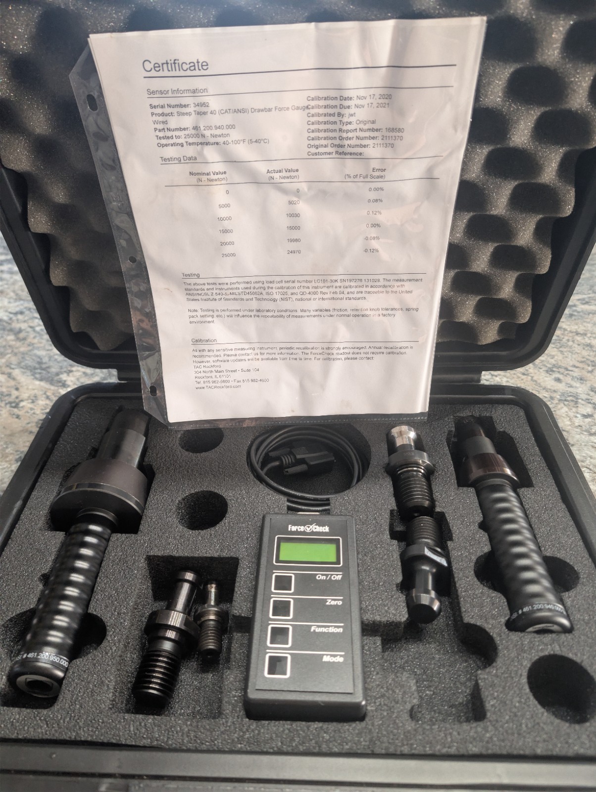 Force Check Cat 40/50  Digital Drawbar Force Gauge Kit