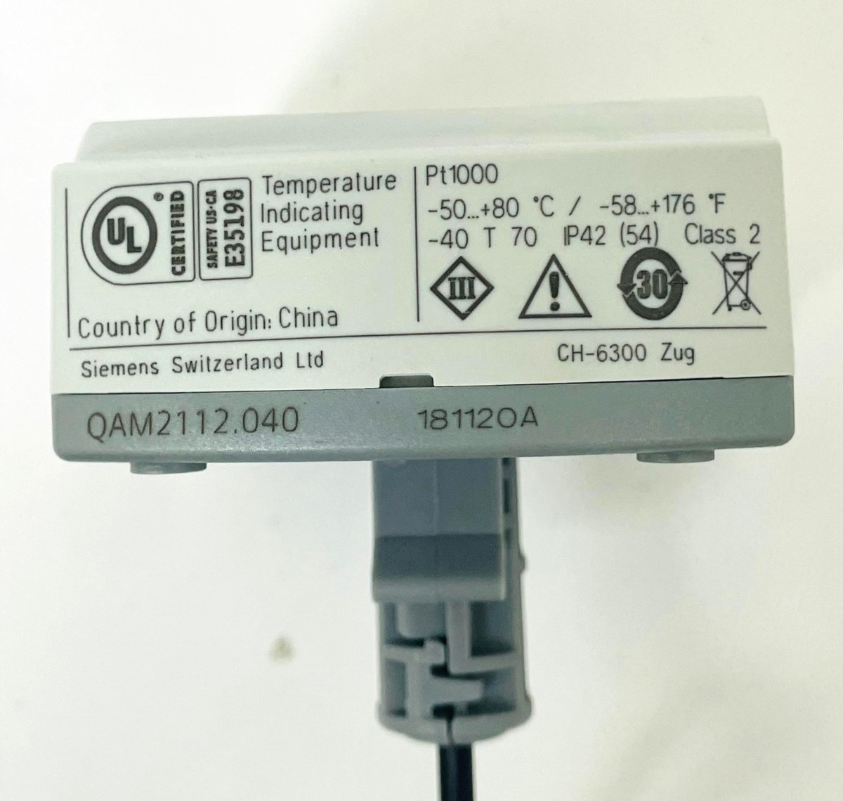SIEMENS QAM2112.040 Duct Temperature Sensor