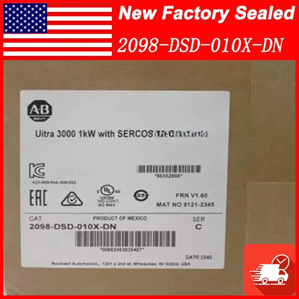 New Factory Sealed 2098-DSD-010X-DN Allen Bradley F/W V1.32 NSNP Free Shipping