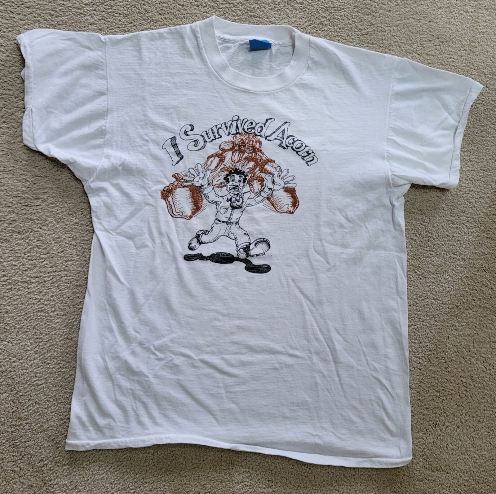 IBM I Survived Acorn T-shirt Employee Promo of 1st IBM PC Vintage 1981