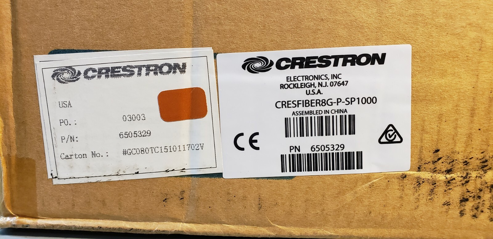 Crestron CRESFIBER8G-P-SP1000 8G Multimode Fiber Optic Cable, 50/125 x4 1000ft