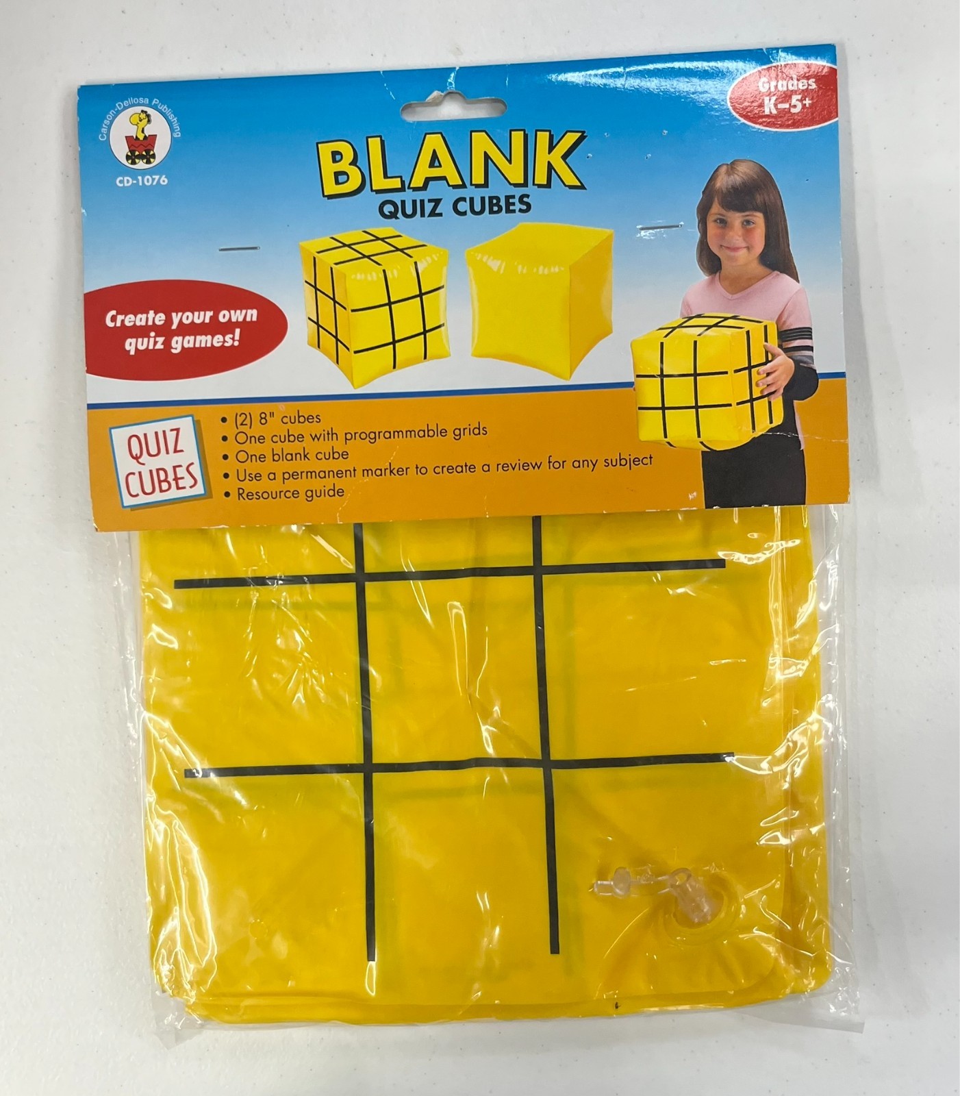 NEW Blank Quiz Cubes Set of 2 for Grades K-5 CD-1076 Customizable FUN