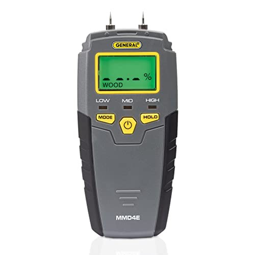 MMD4E Digital Moisture Meter, Water Leak Detector, Moisture Tester, Pin Type