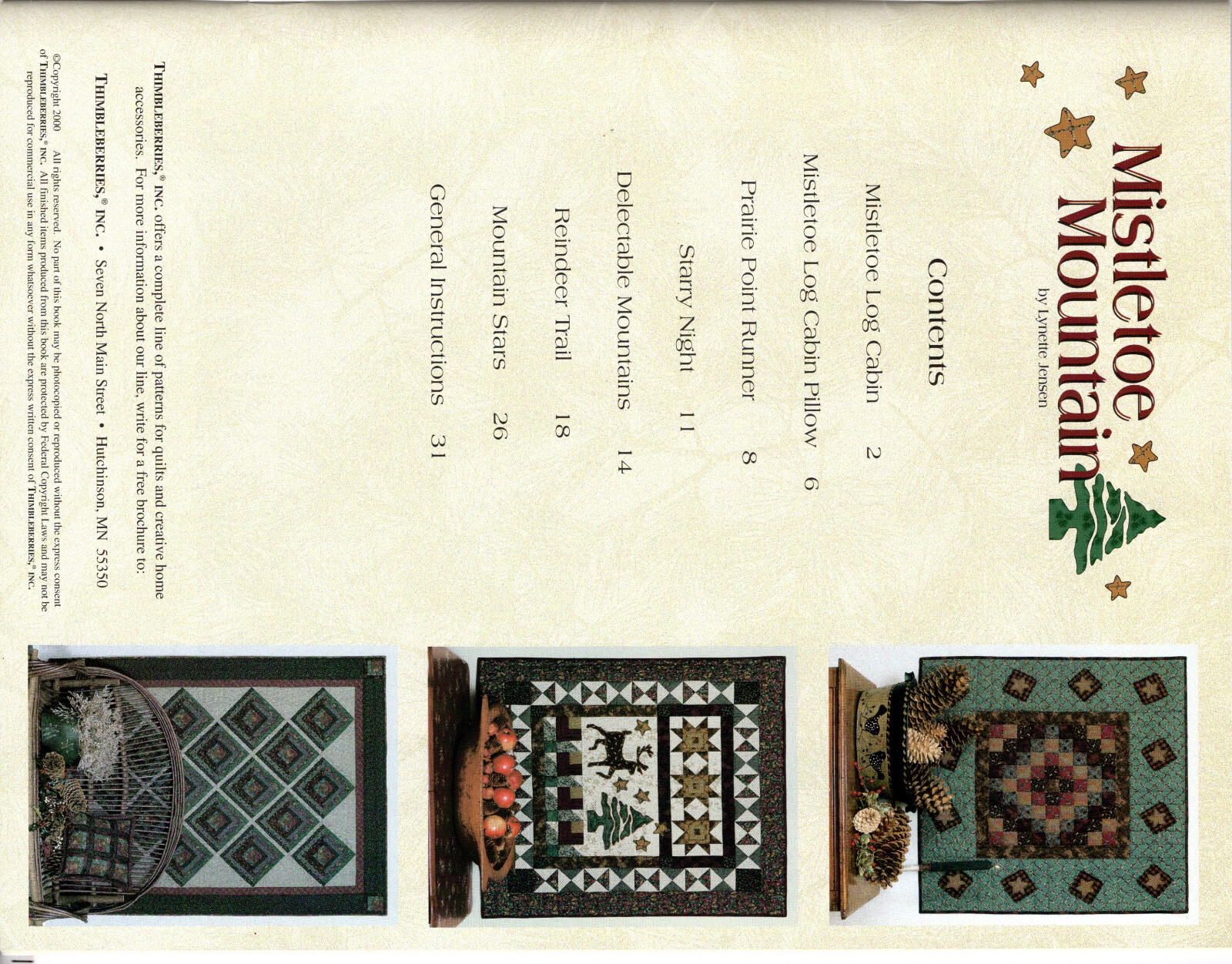 "Mistletoe Mountain" Thimbleberries Sewing Quilting Craft Leaflet # BK 150