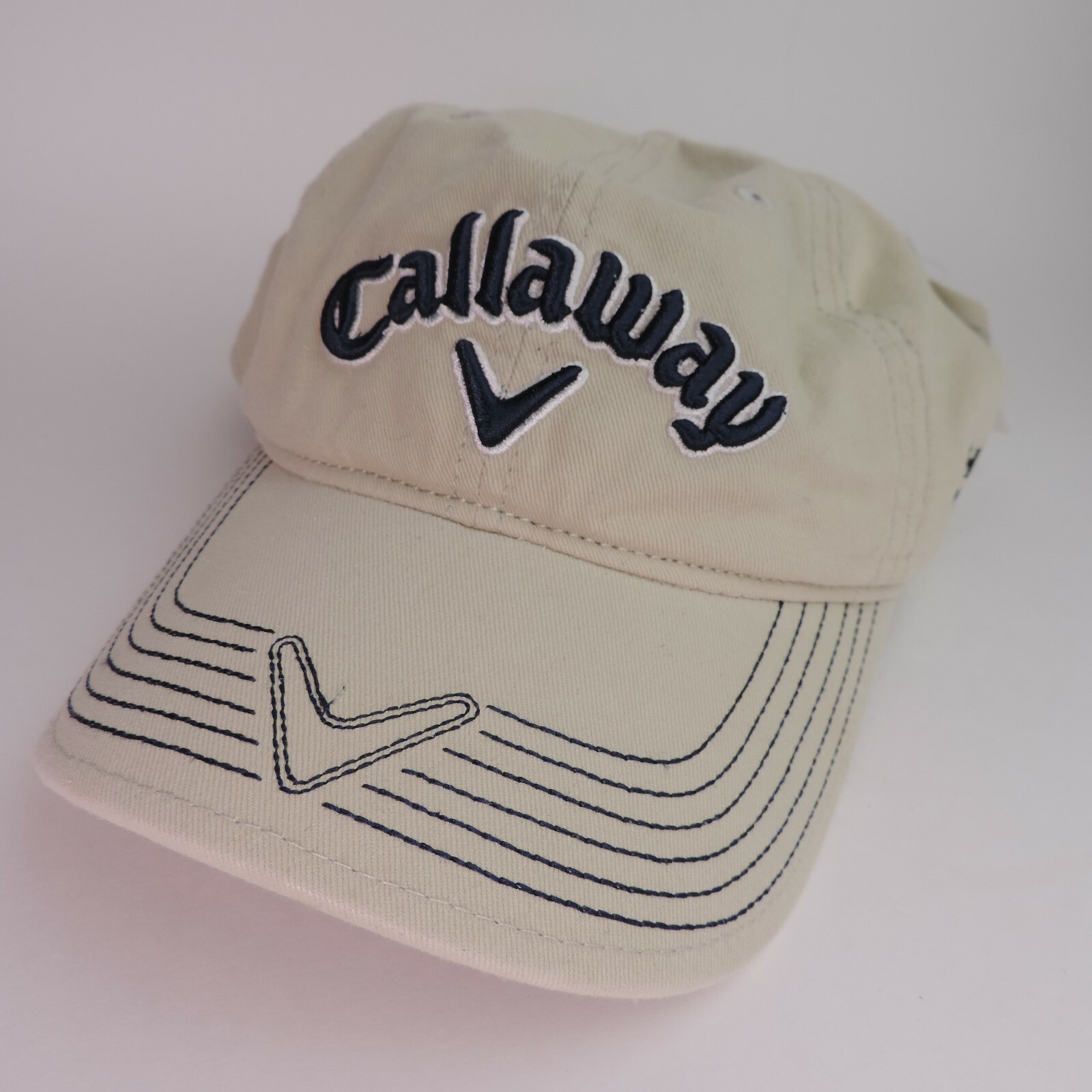 Callaway C-Tech Adjustable back Tan Navy & White Golf Unstructured Hat Cap