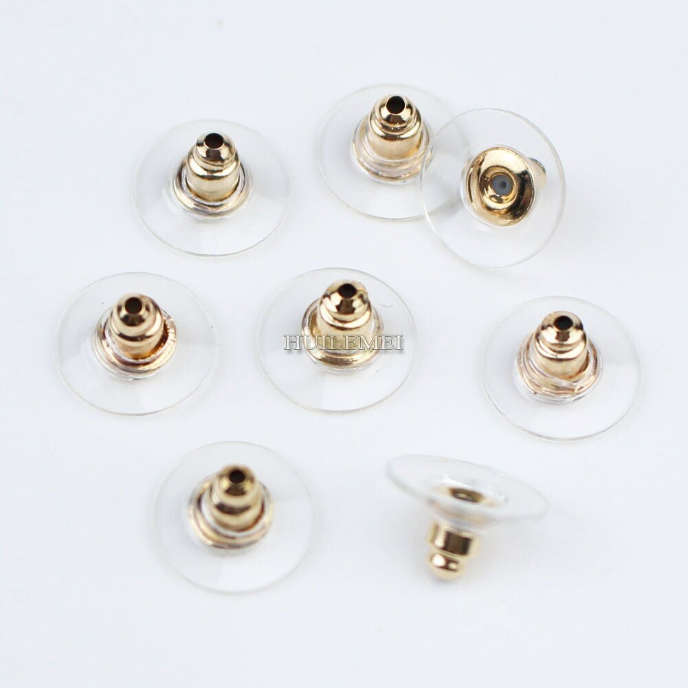 100pcs Plastic Rubber Stud Earring Back Stoppers Ear Post Nuts Jewelry Findings