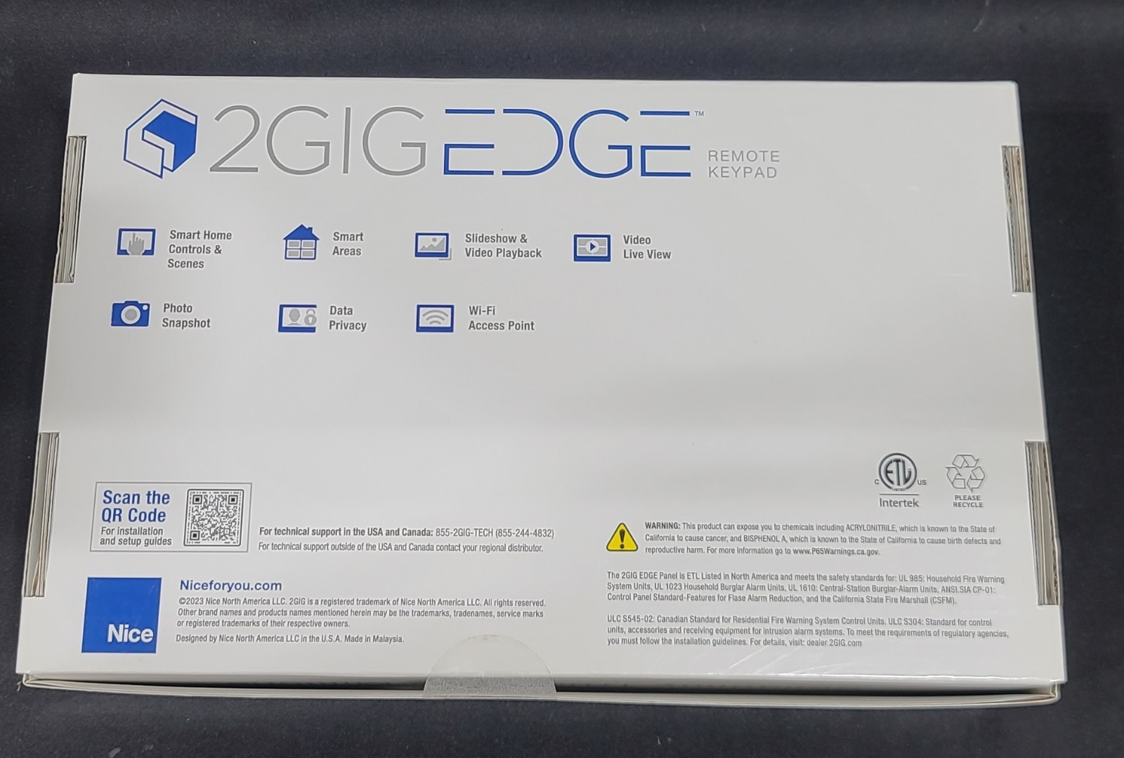 2GIG-EDG-RK Secondary EDGE Remote Keypad | 7" WiFi Touchscreen Security Control