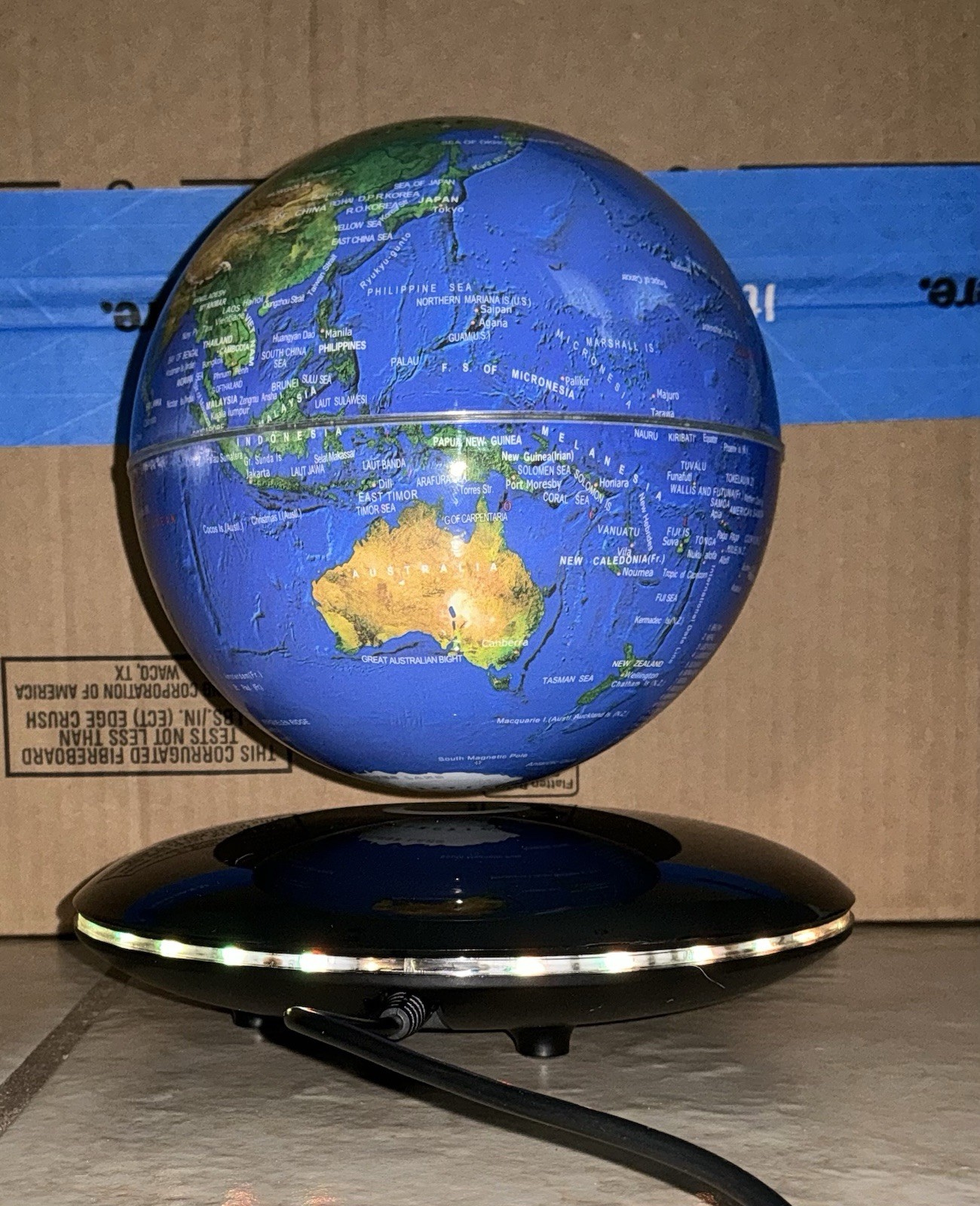 Magnetic Levitating Globe, 6 Inch LED Levitation Floating World Map Globe