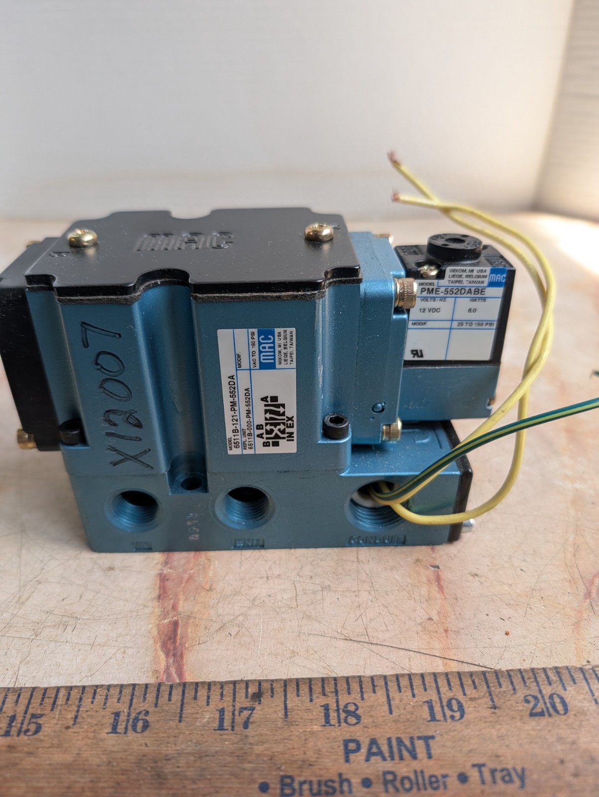 MAC 6511B-121-PM-552DA PNEUMATIC SOLENOID VALVE 12VDC PME-552DABE