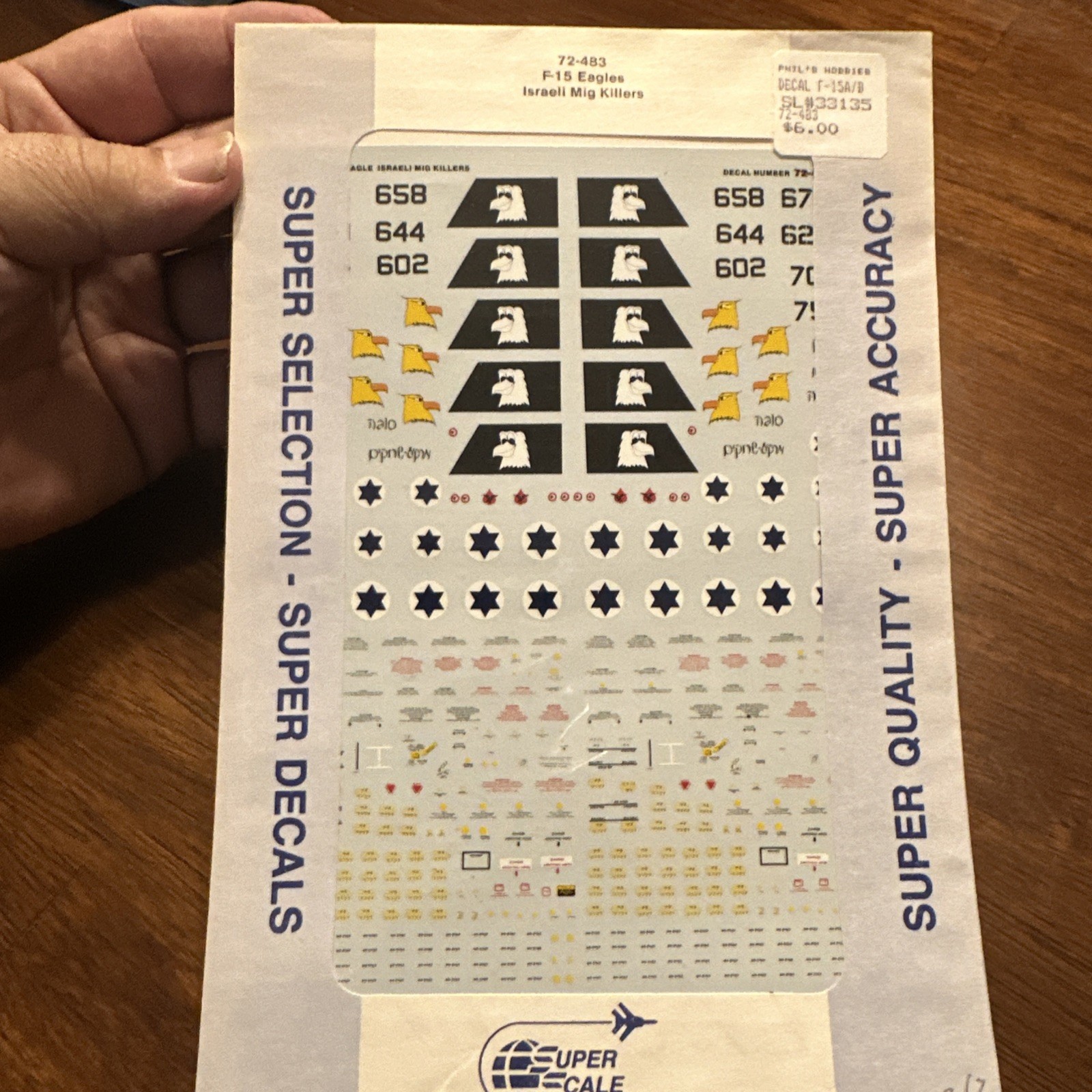 Superscale Decals 720483 1/72 Scale F-15 Eagles Israeli MiG Killers