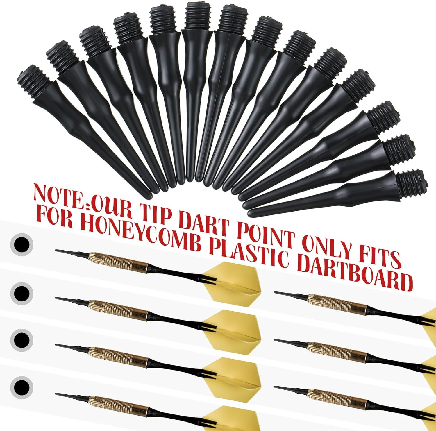 200Pcs 2BA Soft Tip Dart Points Replacement Accessories