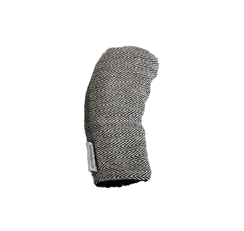 Black Chevron Tweed Barrel Golf Headcover Hybrid  by Sunfish
