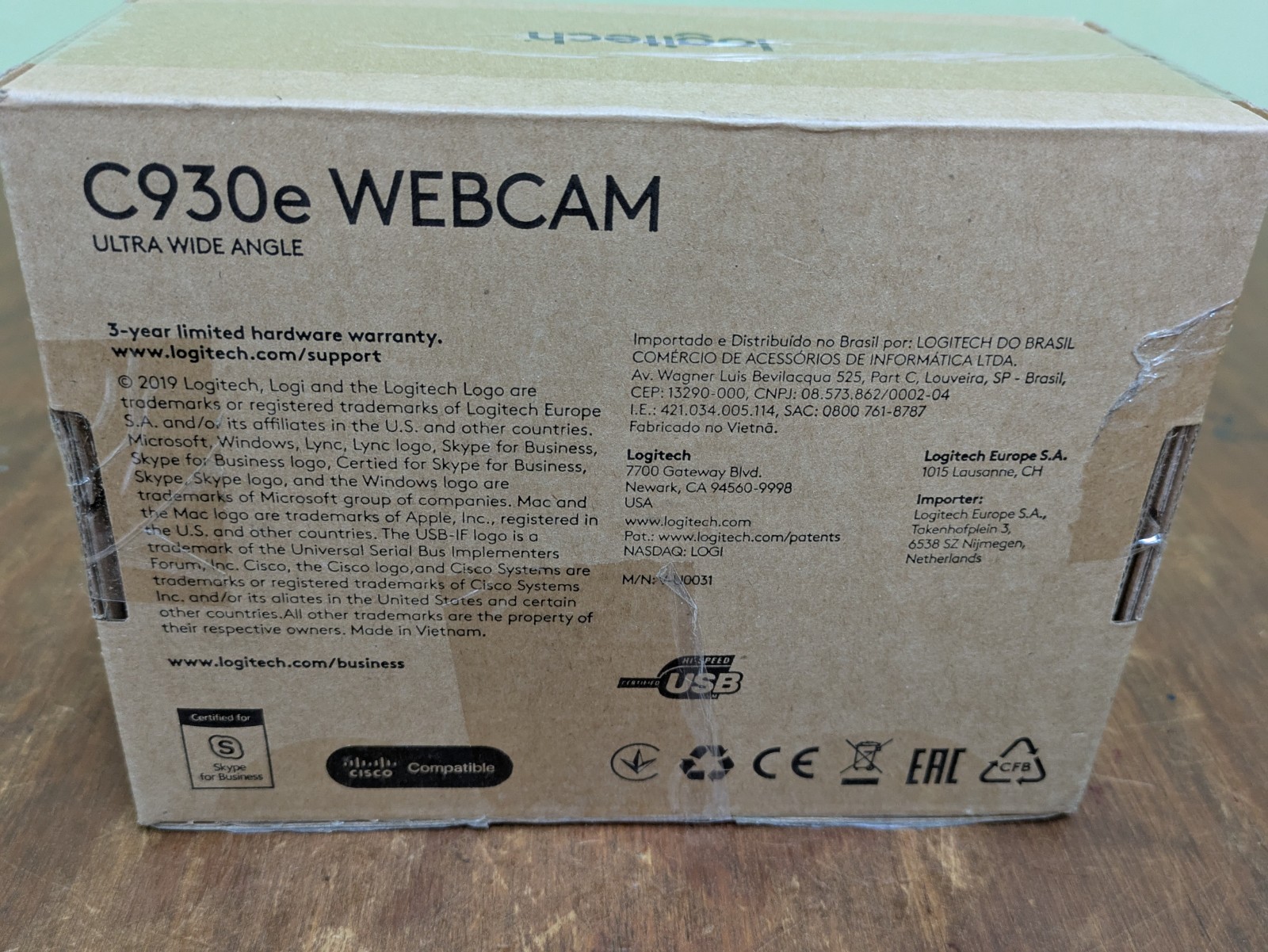 Logitech C930e Desktop Webcam 1080p HD Ultra Wide Angle Black