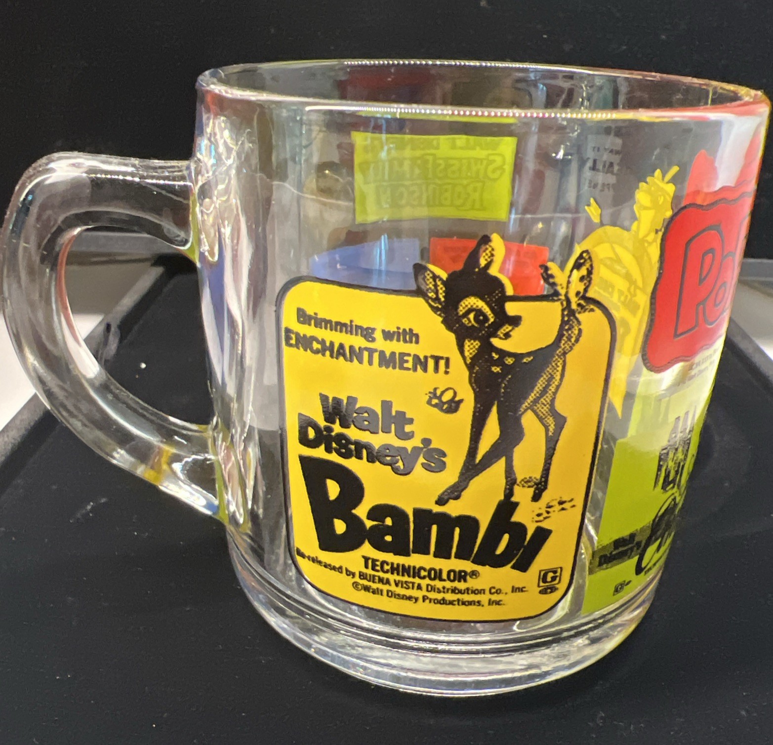Vintage Walt Disney Productions Libbey Glass Handled Mug 1960's/70’s Era
