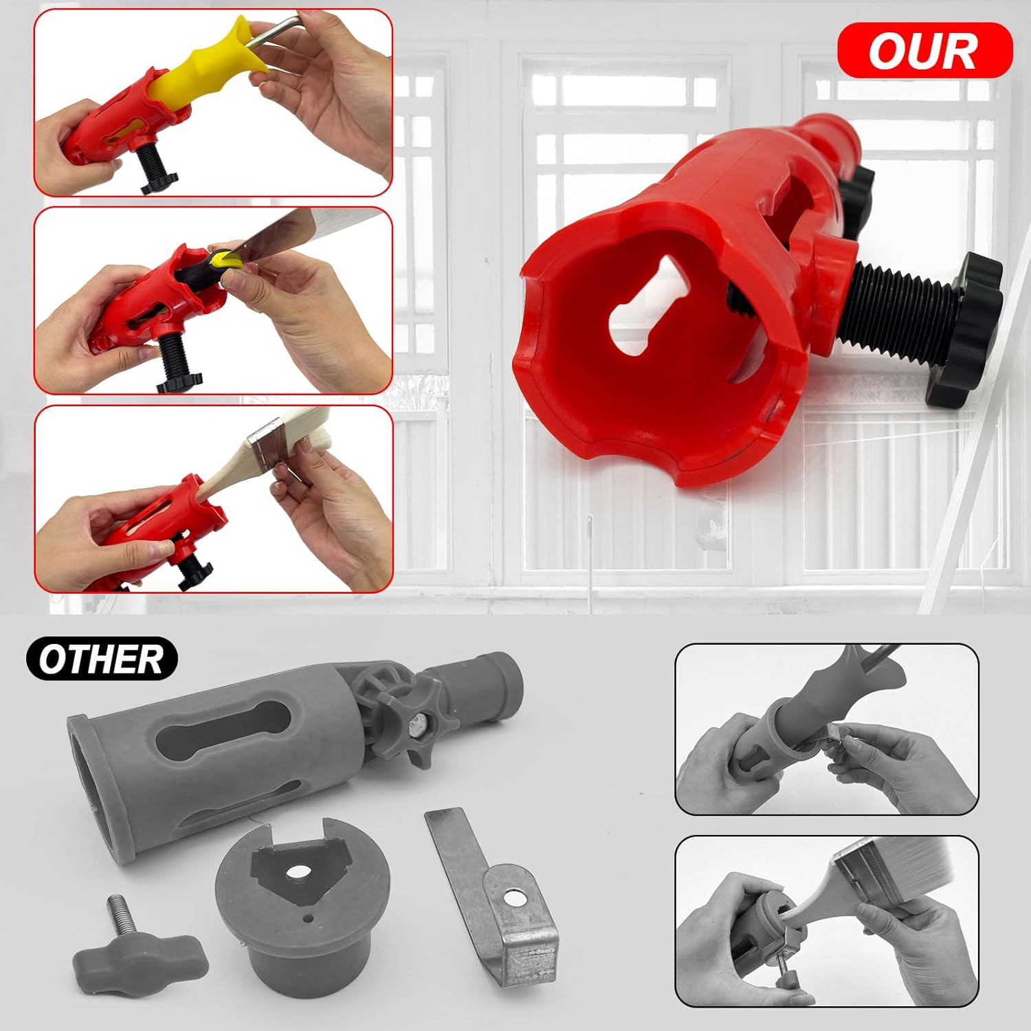 Multi-Angle Paint Brush Extender for High Ceiling, 1 PCS Extension Pole Attachme