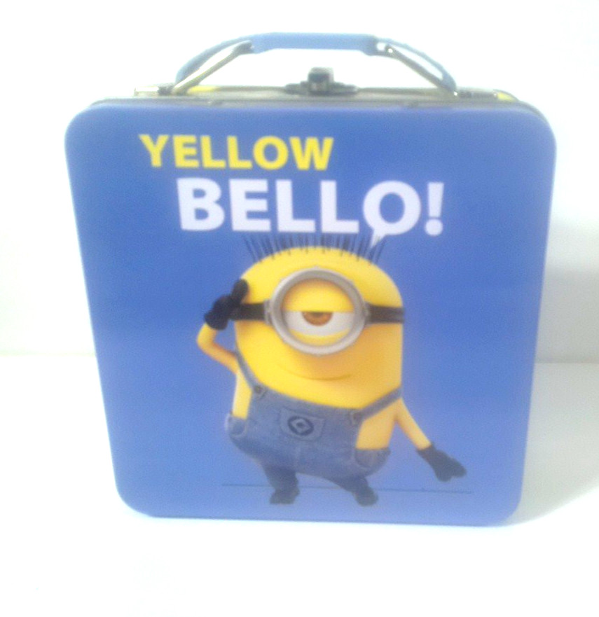 Minions YELLO BELLO! Mini Lunchbox Despicible Me Illumination 2014 Tin Carrier