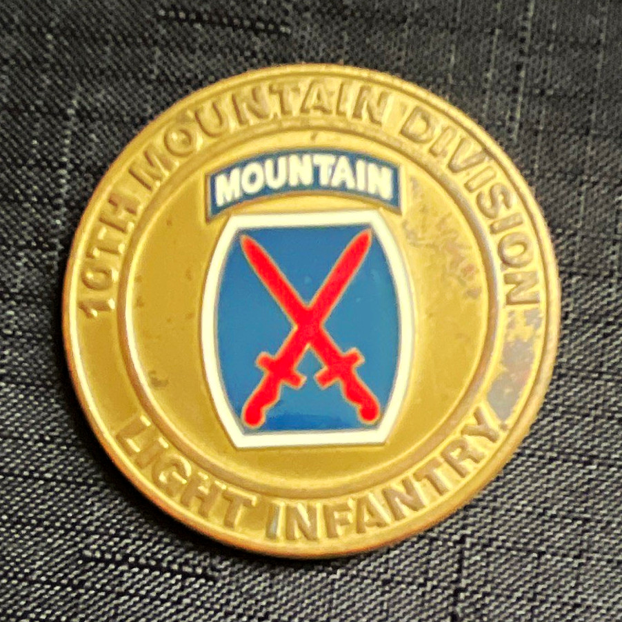 10th Mountain Light Infantry Military Challenge Coin from Commanding General