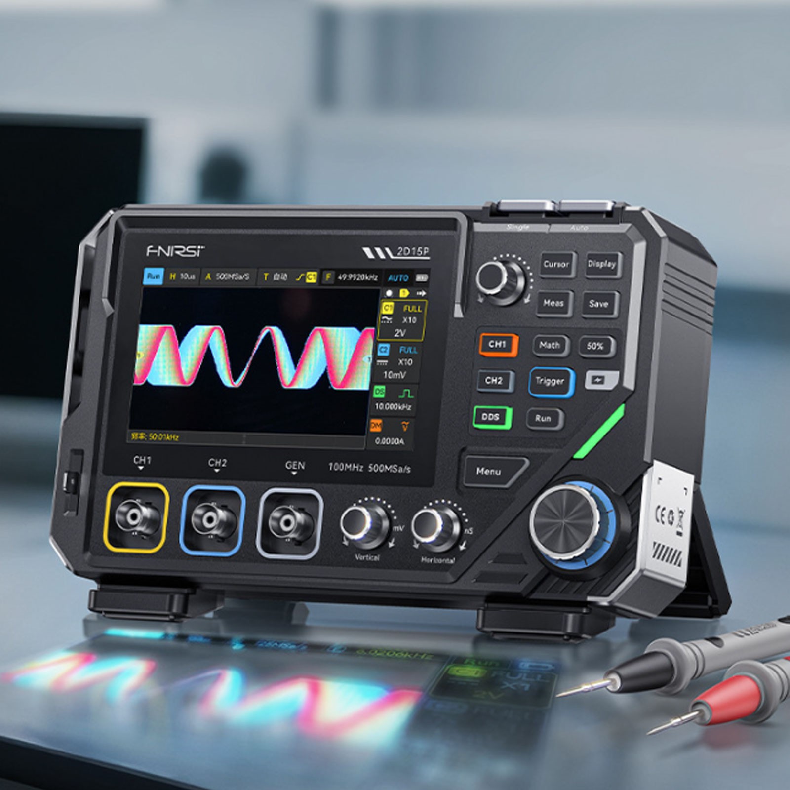 FNIRSI 2D15P Touchscreen Digital Oscilloscope Multimeter Signal Generator 100MHz