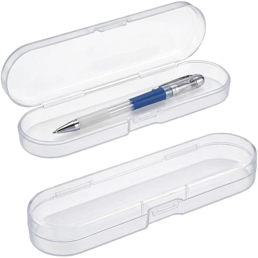 Stackable Clear Plastic Organizer for Pens Art Supplies 2 Pack Compact 17x7x3cm