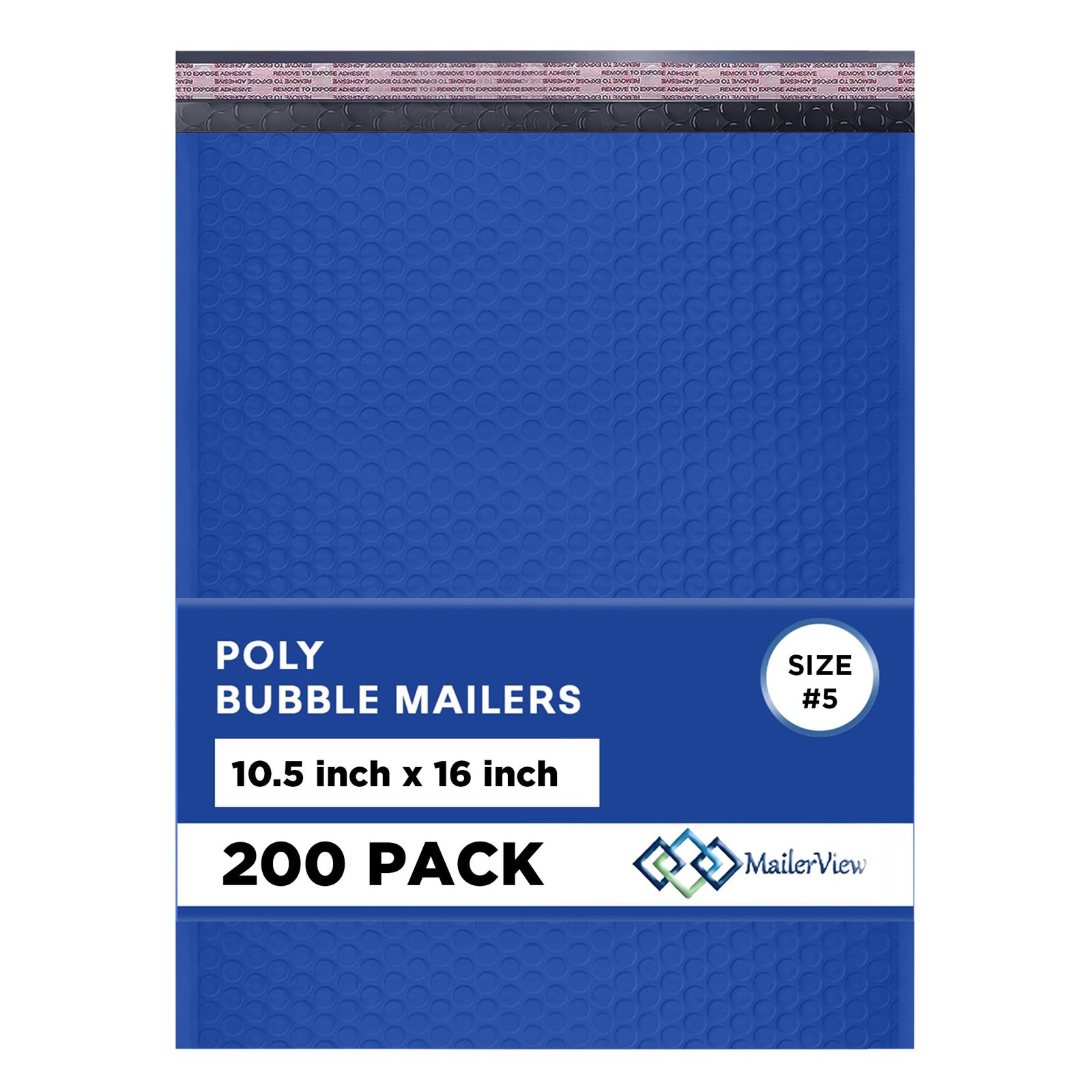 Royal Blue 10.5x16 Inch Large Poly Bubble Mailers #5 | Padded Envelopes with Sel