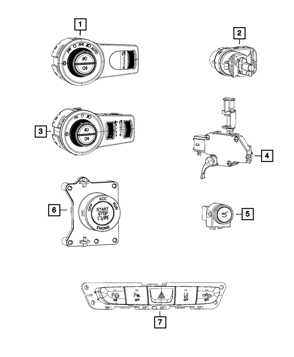 Genuine Mopar Instrument Panel Switch 68158645AB