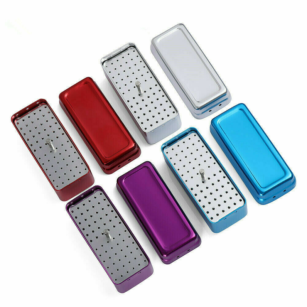72 Holes Dental FG Bur Endo File Holder Stand Autoclave Disinfection Case Box