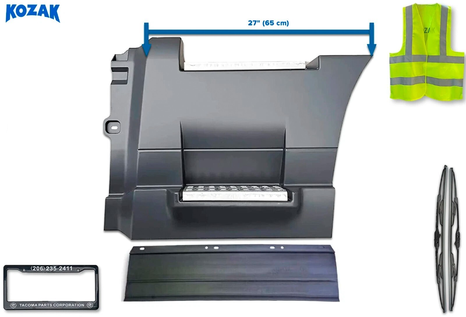 Rear Step Side Fairing Panel Left 27" (65 cm) Compatible with Volvo VNL 2018+