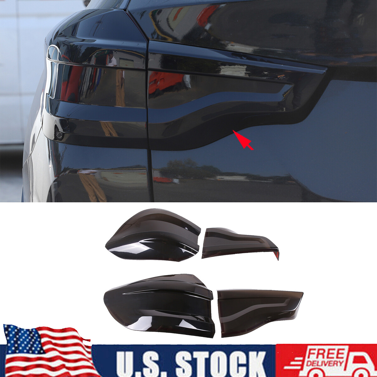 For BMW X3 2018-2021 Smoked Black Rear Tail Light Taillight LED Trim Cover