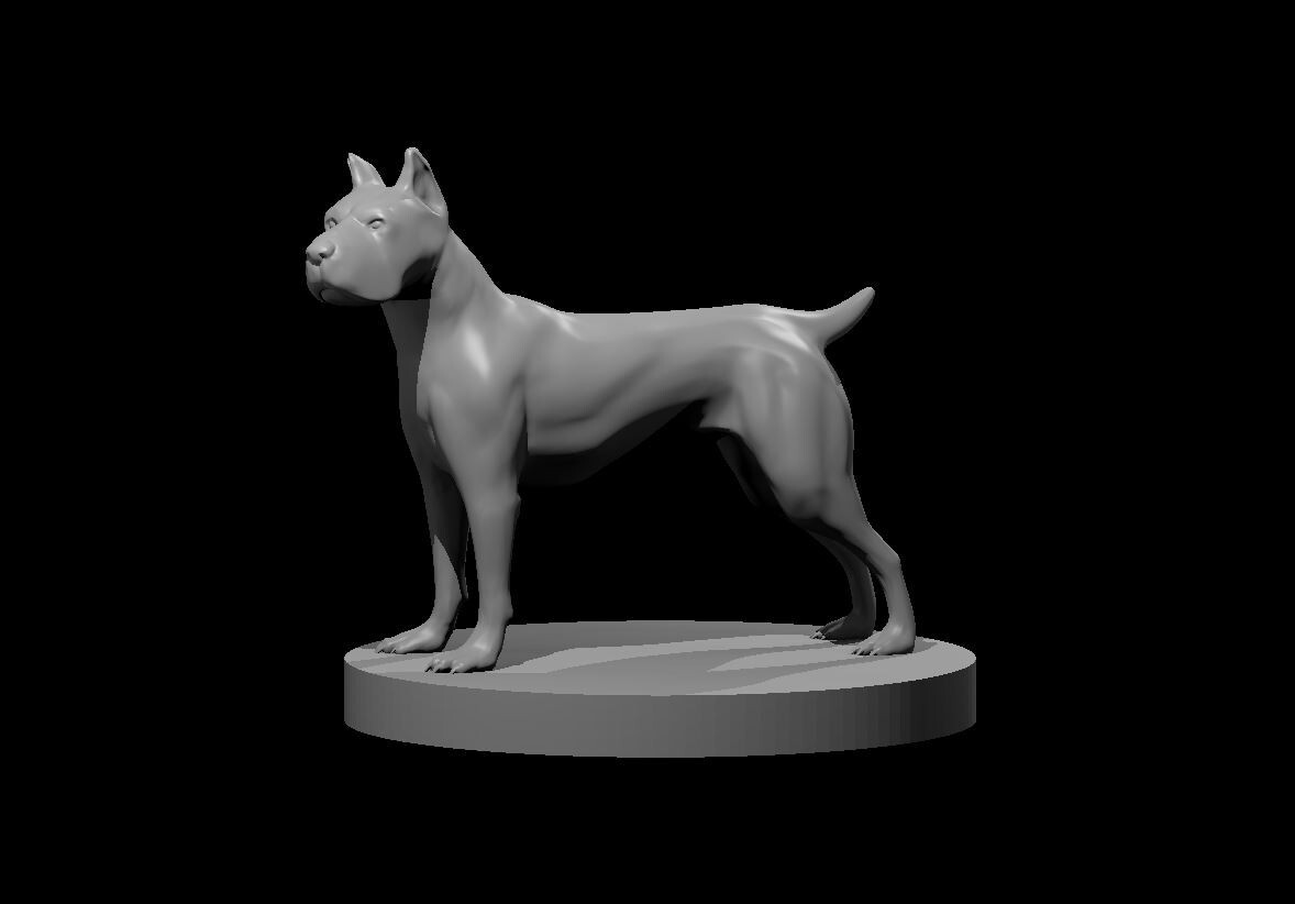 Pitbull Dog Familiar Monster Manual 28mm Scale DND D&D Tabletop Mini