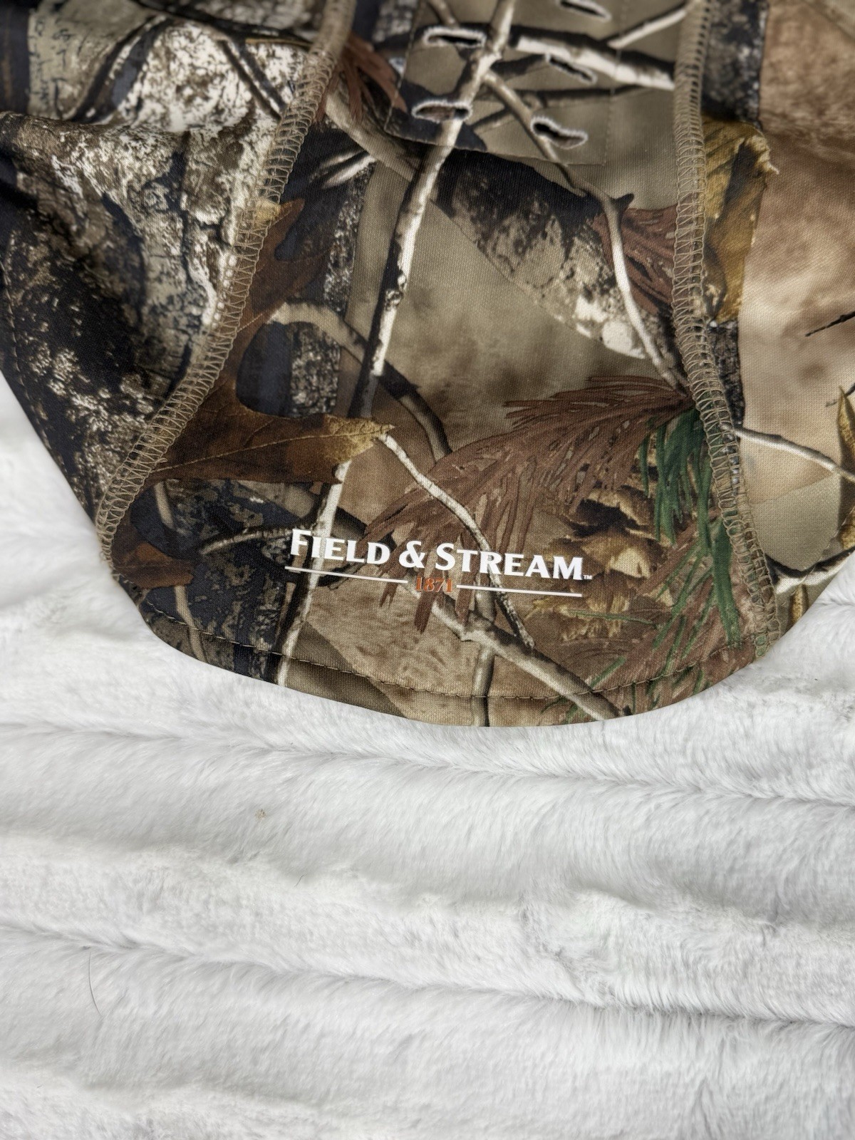 Field And Stream No Scent Camouflage Hunting Mask Hood Polyester Spandex EUC￼