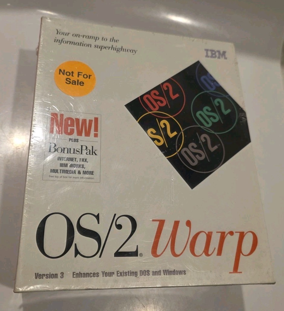 IBM OS/2 Warp Version 3 Operating System Plus Bonus Pak RARE Uses Your DOS & WIN