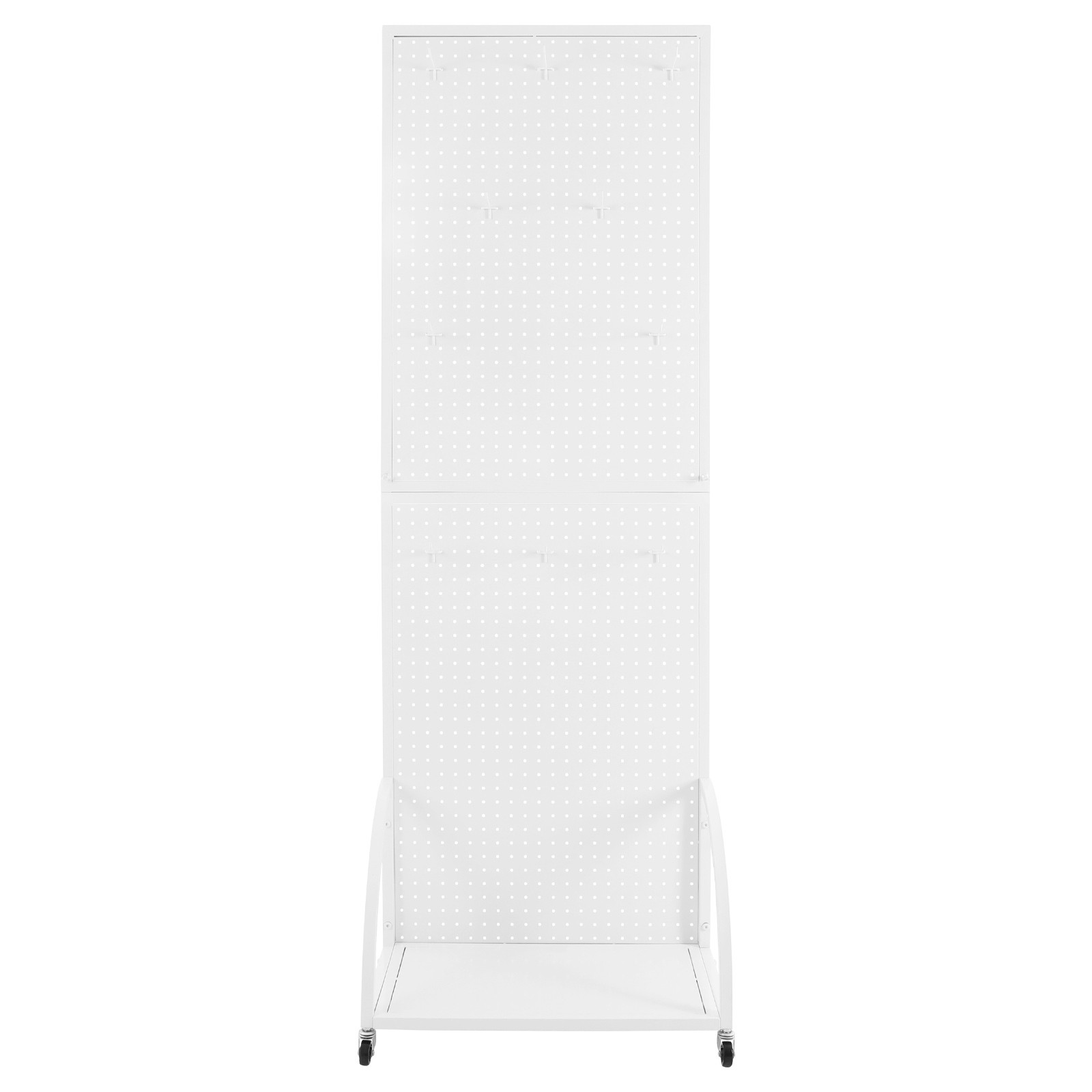 Merchandise Display Rack Retail Pegboard Rack White Iron Pegboard Display Stand
