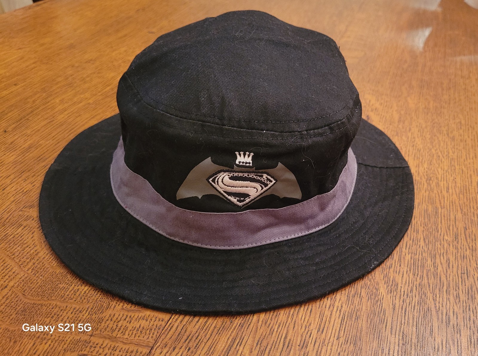 Superman Batman Dawn Of Justice Black Bucket Hat Embroidered