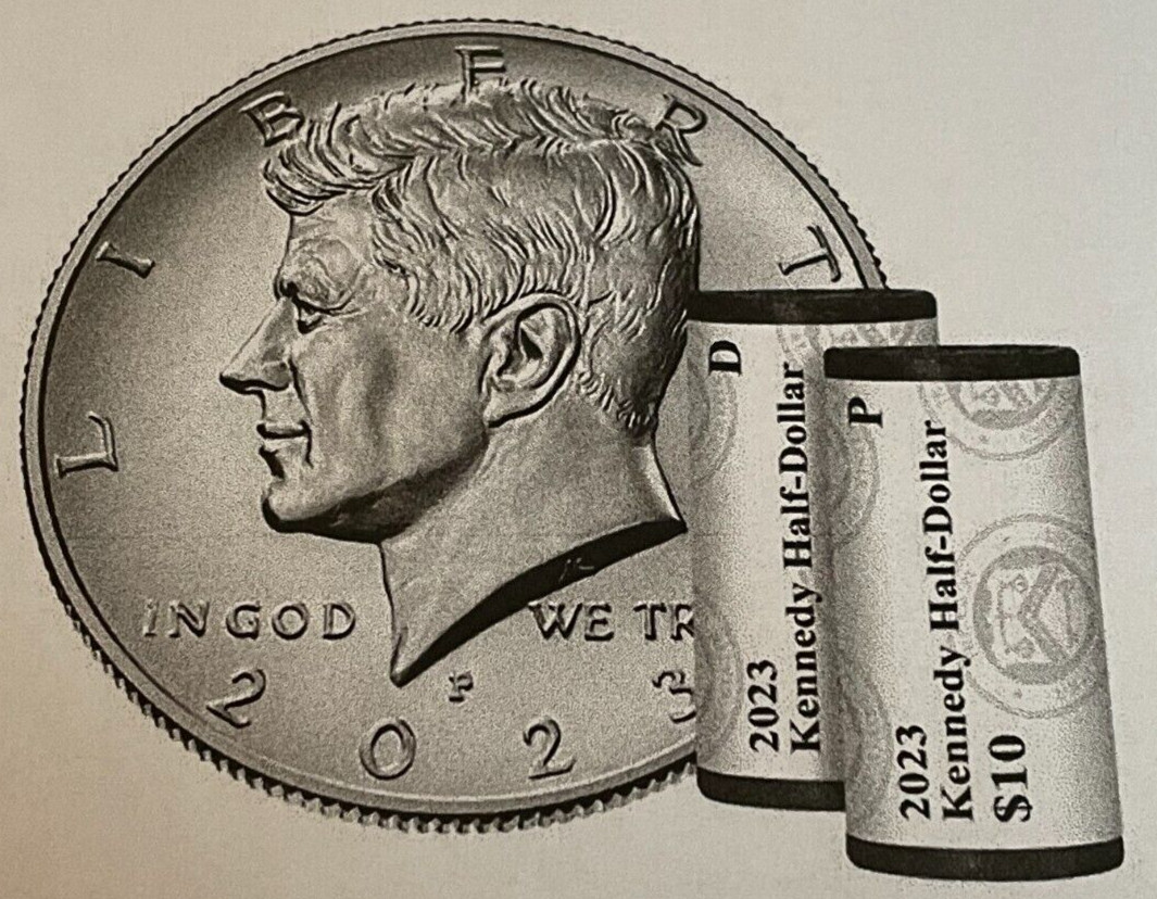 2023 P&D Kennedy 1/2 Dollar Brilliant Uncirculated From Mint Rolls Low Mintage