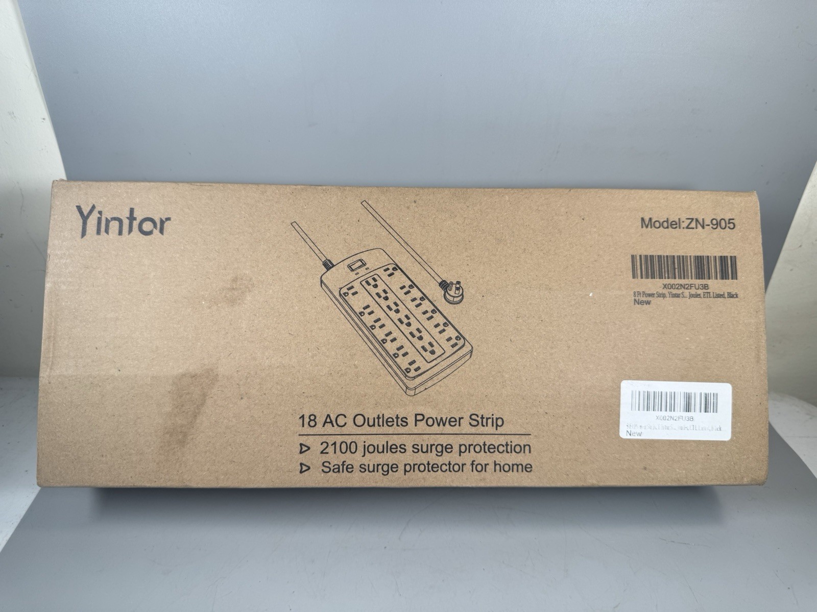 Yintar ZN-905 18 Outlet Surge Protector Power Strip 2100J 8FT Cord New