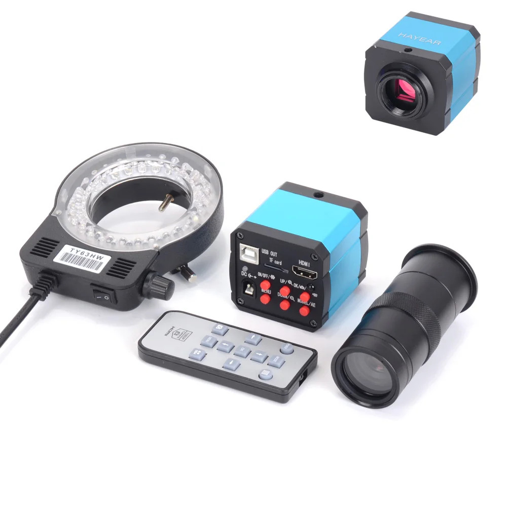 14MP HDMI Digital Vision Industrial Microscope Camera CCD 100X C-Mount Zoom Lens