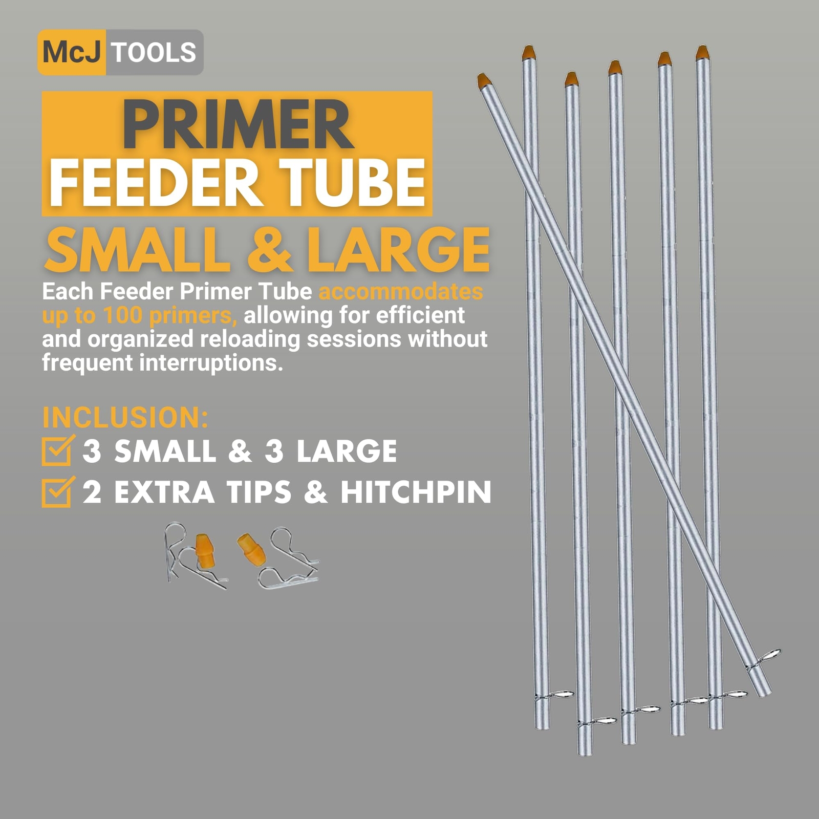 Reloading Primer Feeder Tube 3 Large and 3 Small