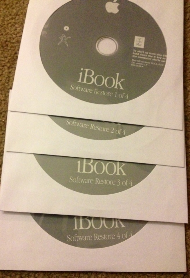 9.2.2 & 10.1.4 Operating System Plus Restore Disks for iBook G3 See description