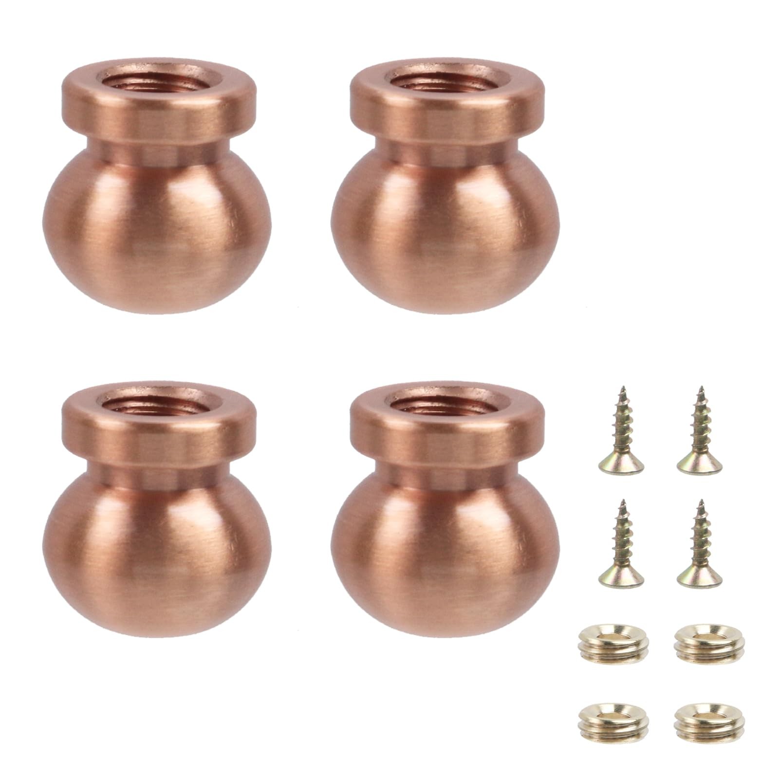 4 PCS Copper Cutting Board Feet Chopping Set Stainless Screws Round Furniture