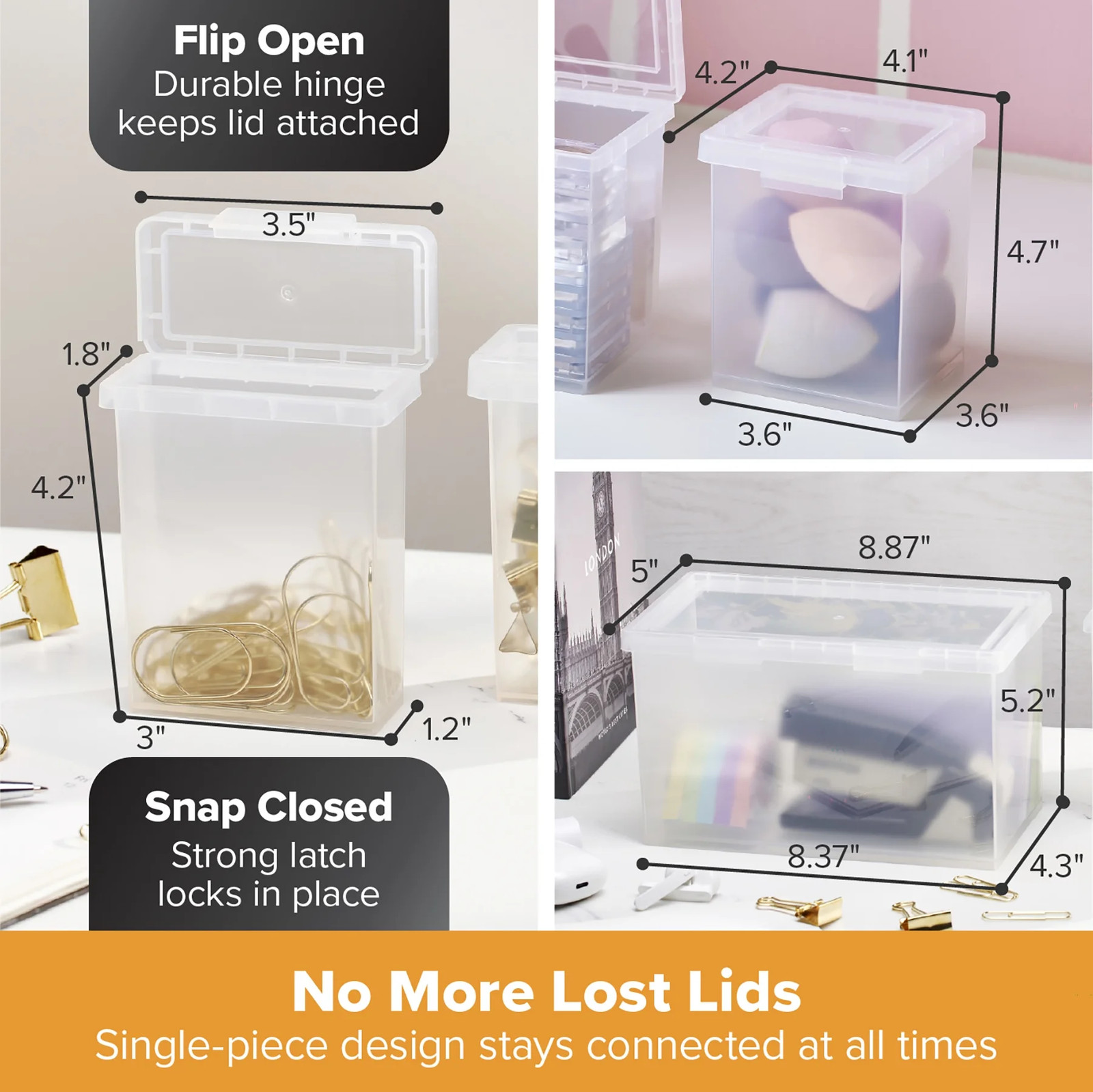 Bostitch Konnect Nest Clear Boxes, Stacking/Nesting, 7-Piece Bundle, 1 Large
