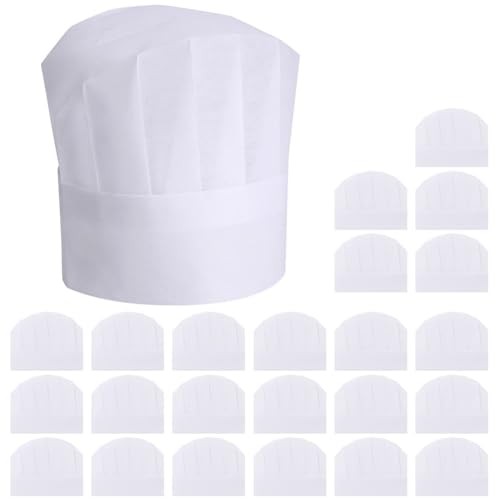 Yeios 24 Pack Chef Hat for 24 Pack for Kids 7.9inch Tall,head 19.6-22.1inch