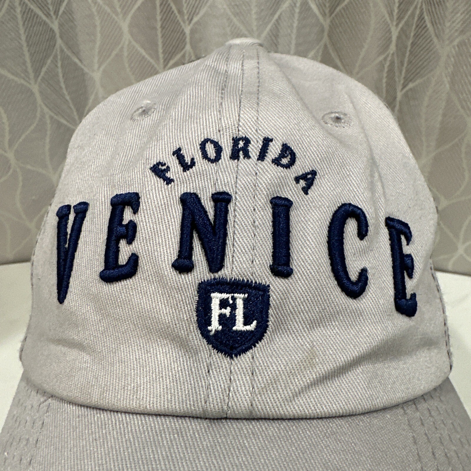 Florida Venice Florida Trucker Hat Blue Gray with Black Mesh Hook Loop