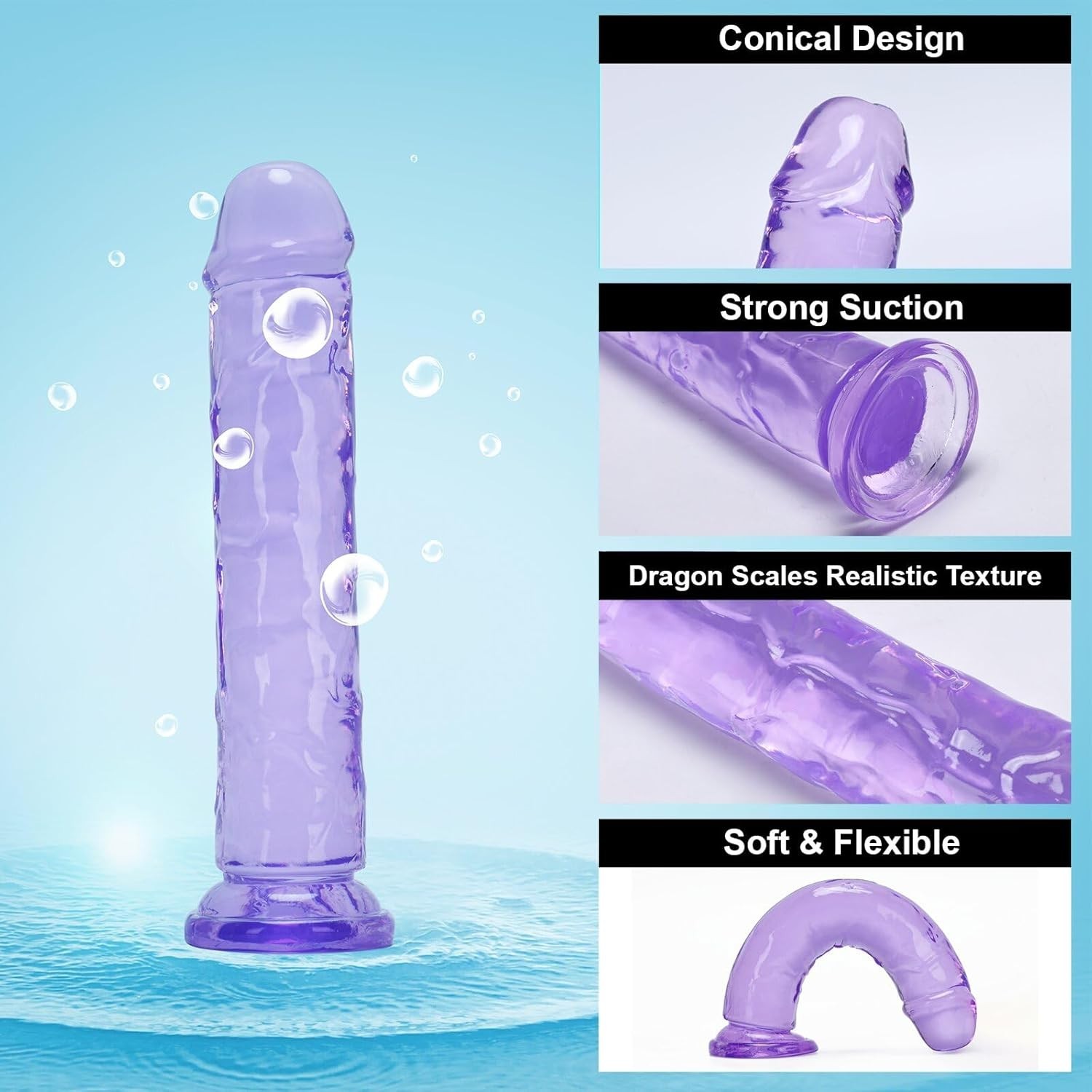 7 Inch Jelly Dildo Ideal for Beginners Discreet Packaging Great Gift Option