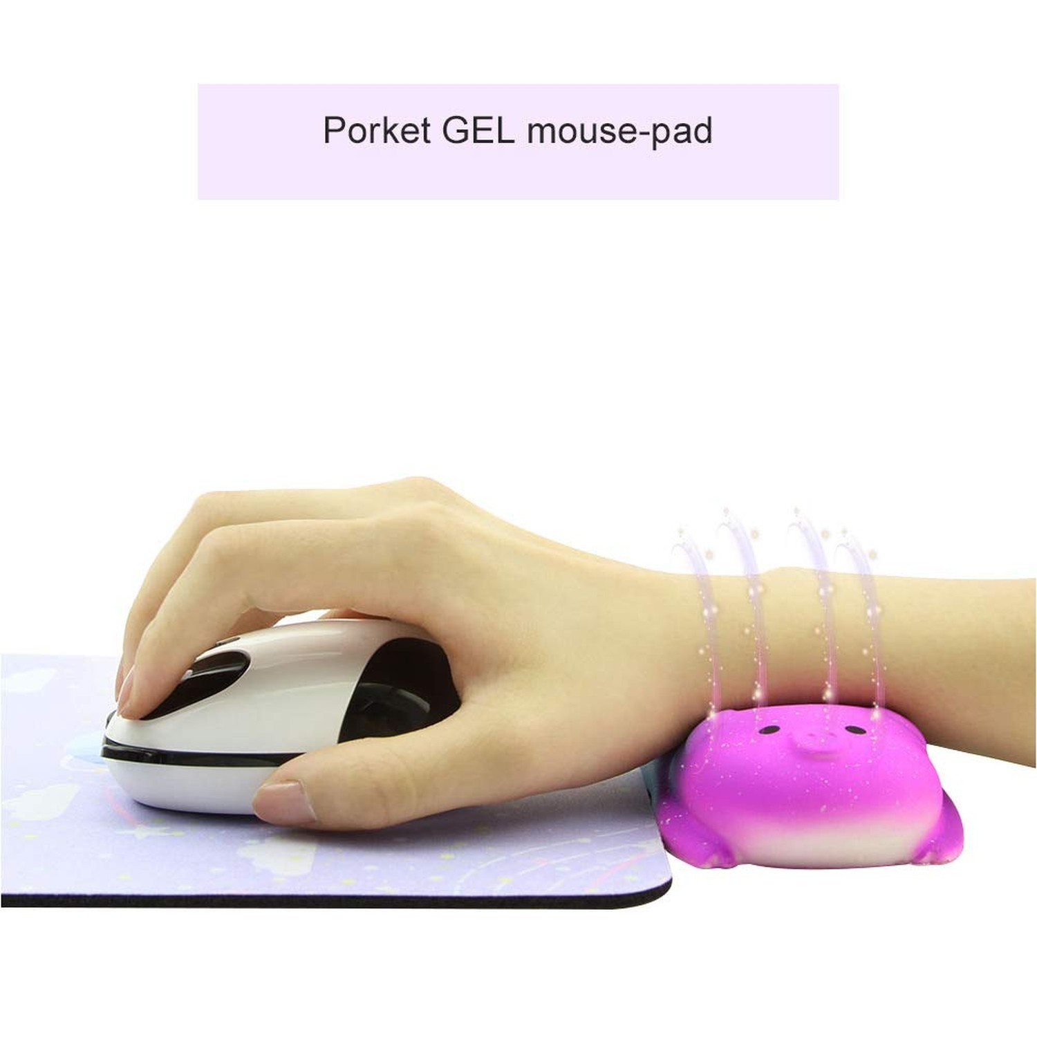 Small Wrist Rest Mouse Pad, Mini Cute Ergonomic Mousepad Memory Foam Design P...