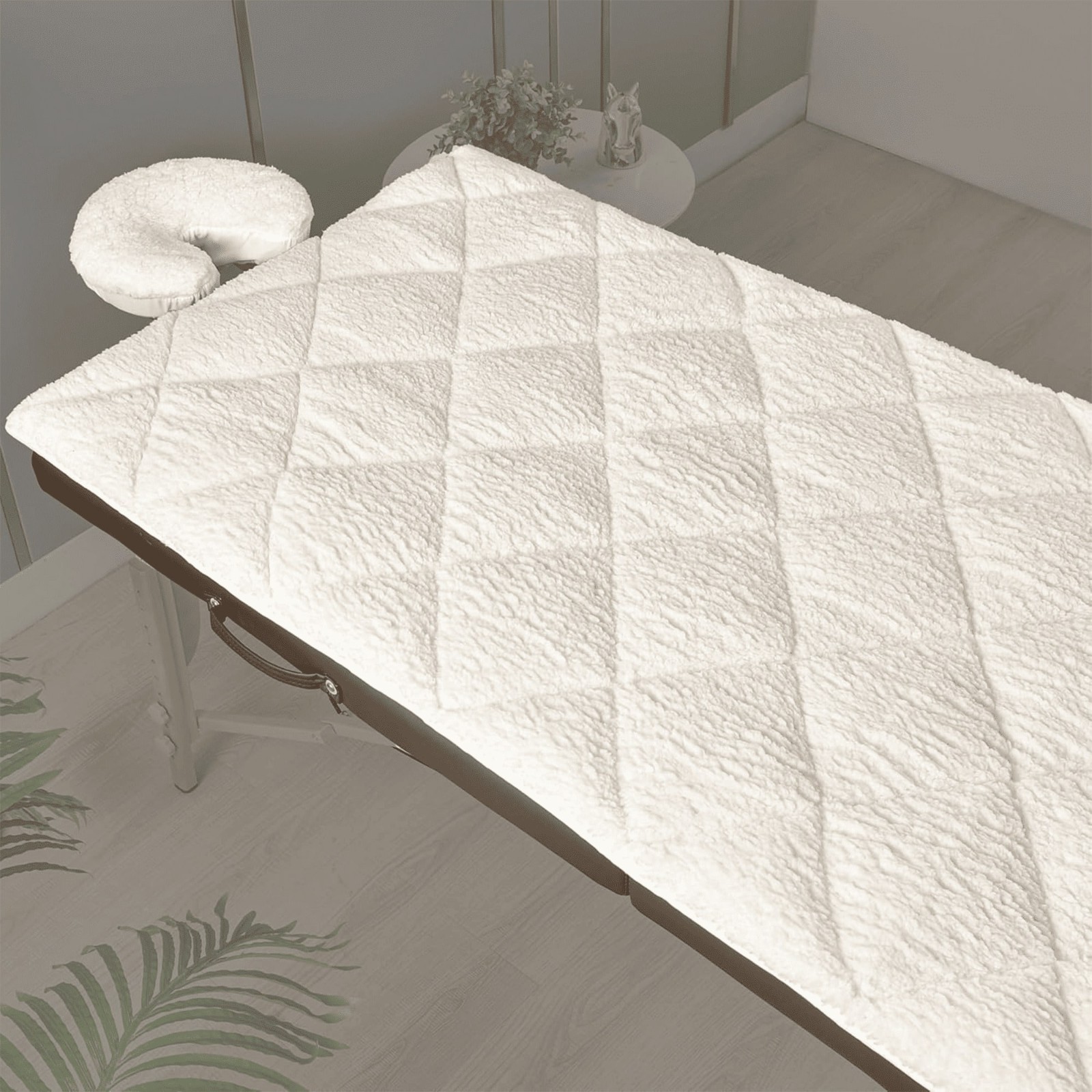 NEW LUXURY PLUSH MASSAGE TABLE PAD DOUBLE SIDED FLEECE BED TOPPER WHITE 76X34
