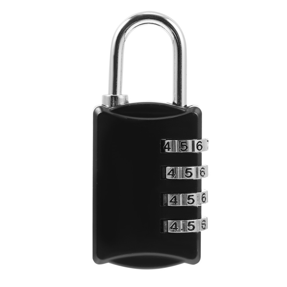 Portable Gym Locker Lock in Black Zinc Alloy with Resettable 4 Digit Combination