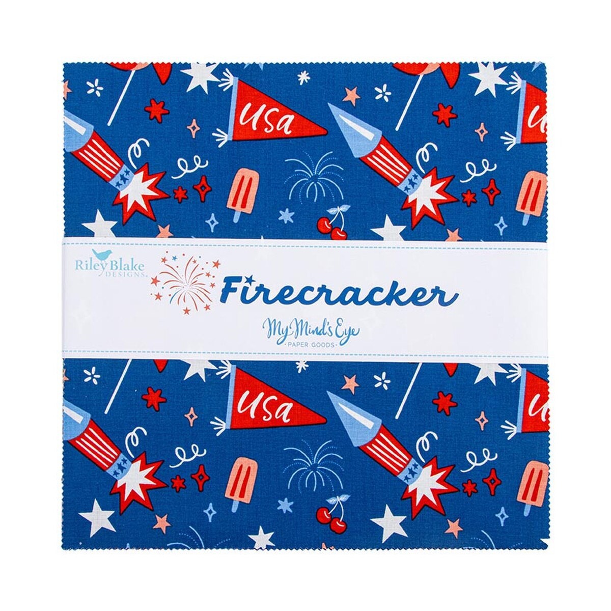 Riley Blake Designs 10-17200-42 Firecracker precut 10 Inch Stacker by My Mind's